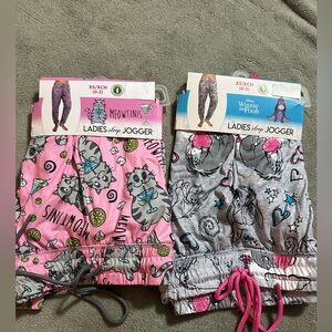 Sleep Joggers Pajama Pants 2 Pairs 2X Coffee & Cats NIP